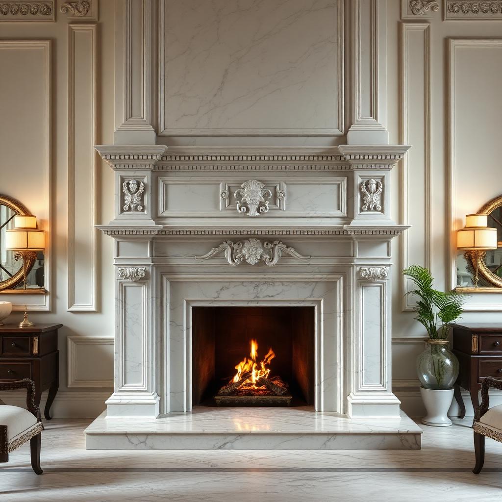 Elmhurst Historic Home Marble Fireplace Restoration