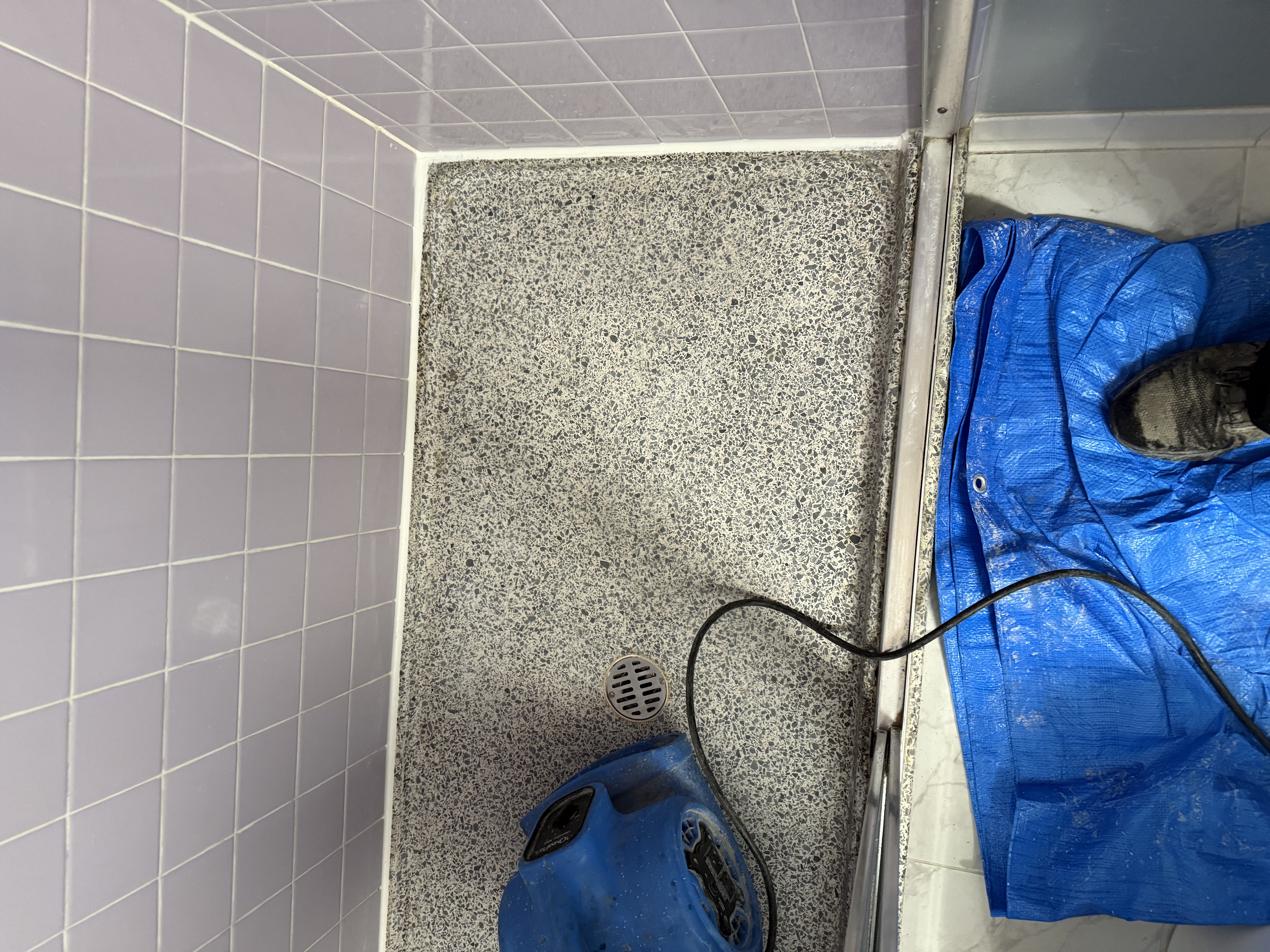 After — Terrazzo Shower Pan Restoration in Vernon Hills