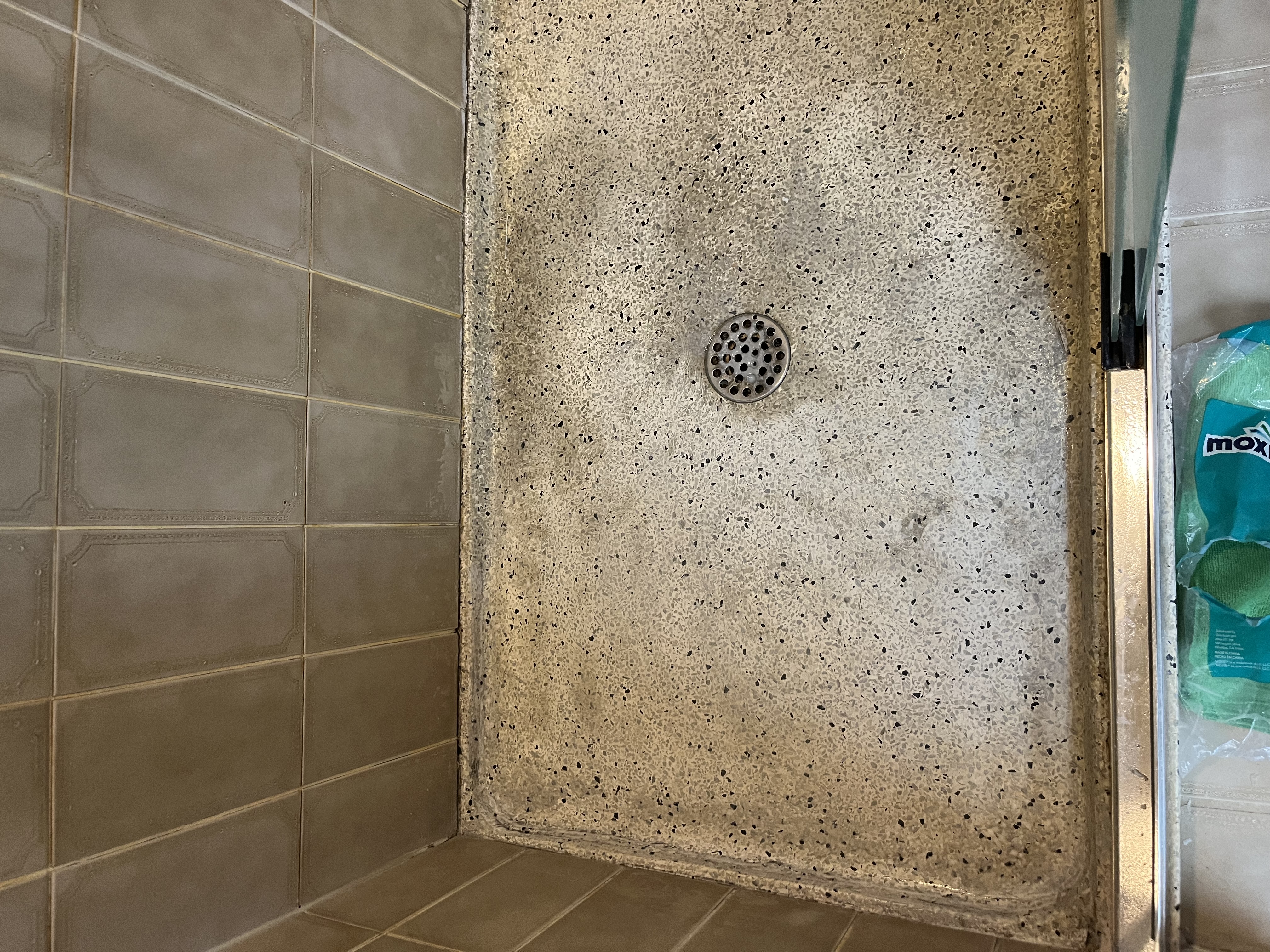 Before — Terrazzo Shower Pan Restoration  in Schaumburg