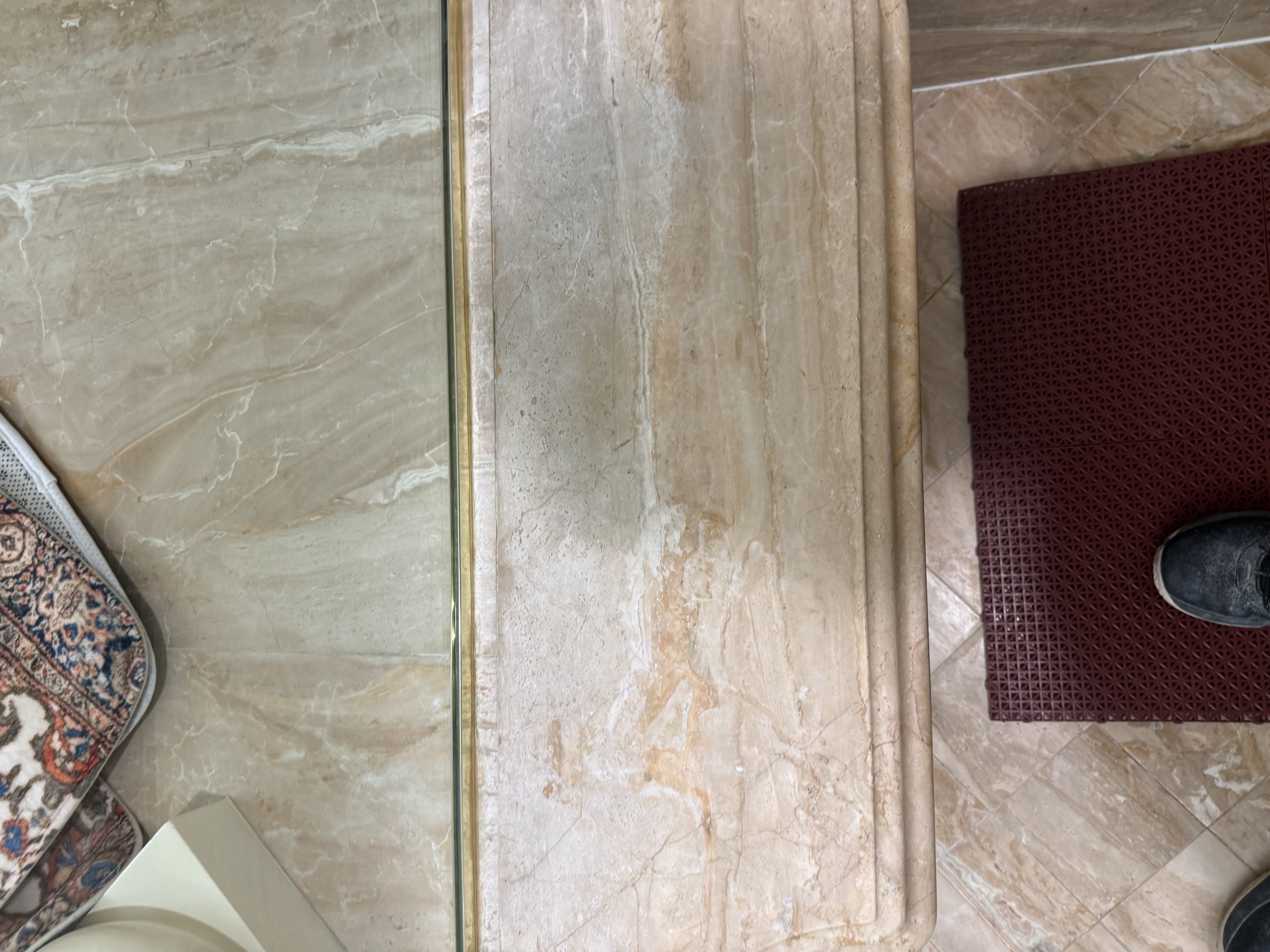 Before — Marble Shower Seat Restoration Northbrook in Glencoe